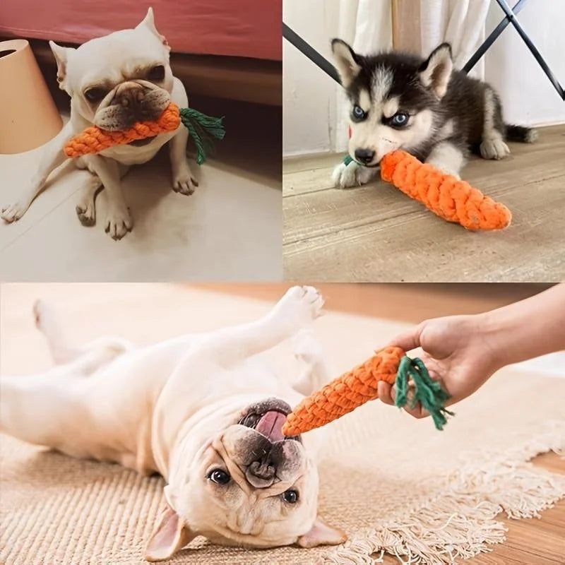 1pc Carrot Pet Knot Toy for Dogs