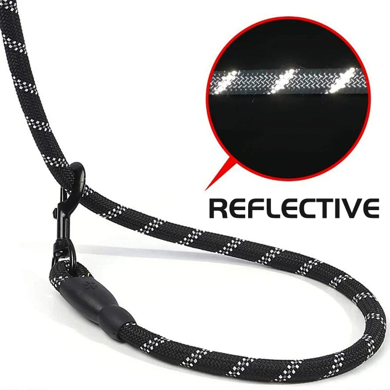 Reflective Dog Lead With Comfortable Padded Handle - Double Heavy Duty Traction Rope For Strong Dogs - Enhance Safety And Control