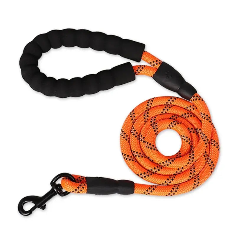 Reflective Dog Lead With Comfortable Padded Handle - Double Heavy Duty Traction Rope For Strong Dogs - Enhance Safety And Control