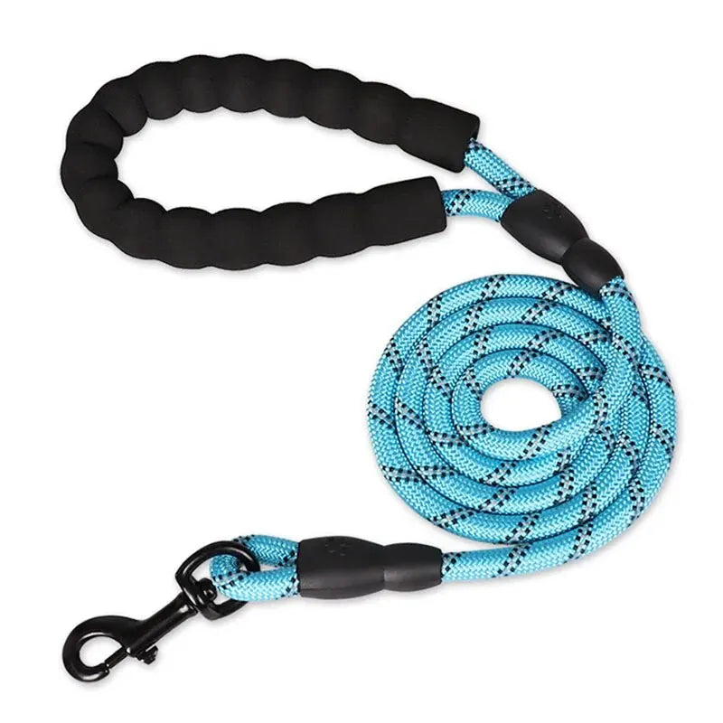 Reflective Dog Lead With Comfortable Padded Handle - Double Heavy Duty Traction Rope For Strong Dogs - Enhance Safety And Control