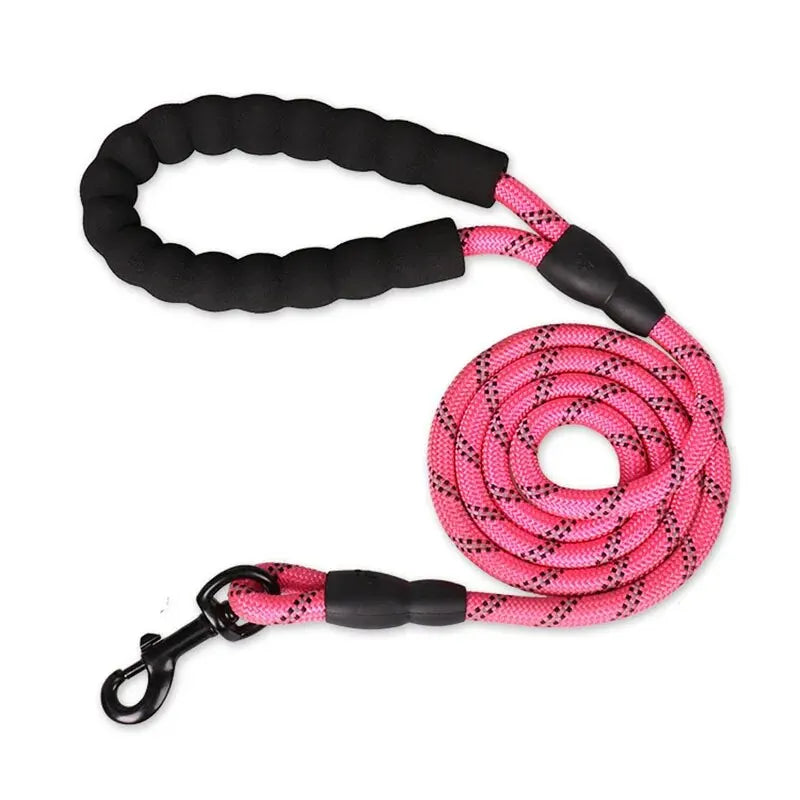 Reflective Dog Lead With Comfortable Padded Handle - Double Heavy Duty Traction Rope For Strong Dogs - Enhance Safety And Control
