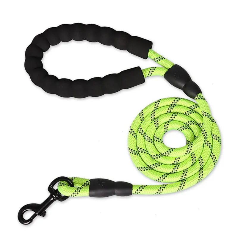 Reflective Dog Lead With Comfortable Padded Handle - Double Heavy Duty Traction Rope For Strong Dogs - Enhance Safety And Control