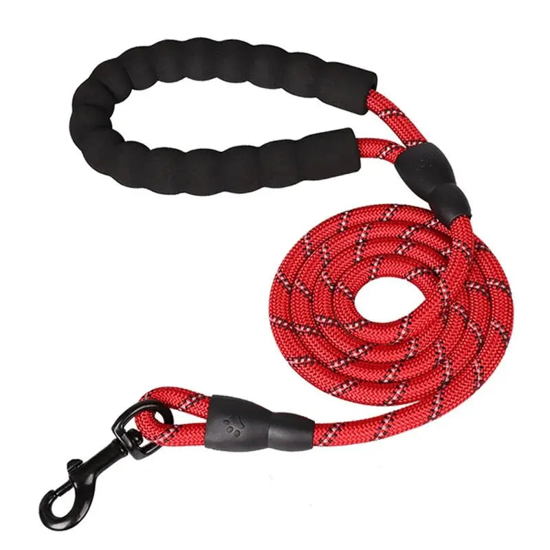Reflective Dog Lead With Comfortable Padded Handle - Double Heavy Duty Traction Rope For Strong Dogs - Enhance Safety And Control
