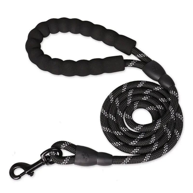 Reflective Dog Lead With Comfortable Padded Handle - Double Heavy Duty Traction Rope For Strong Dogs - Enhance Safety And Control