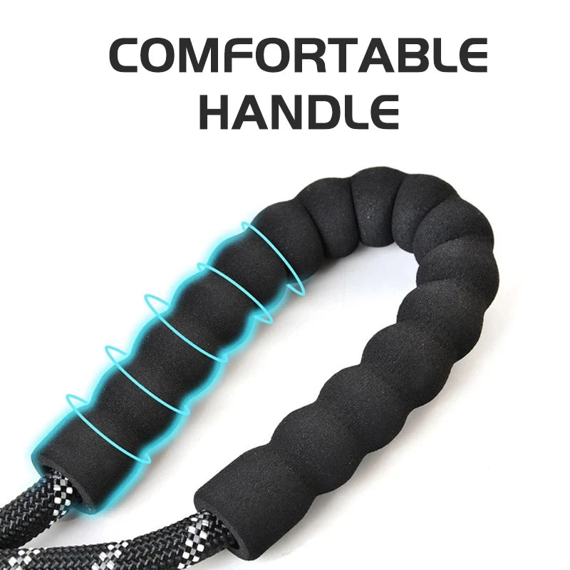 Reflective Dog Lead With Comfortable Padded Handle - Double Heavy Duty Traction Rope For Strong Dogs - Enhance Safety And Control